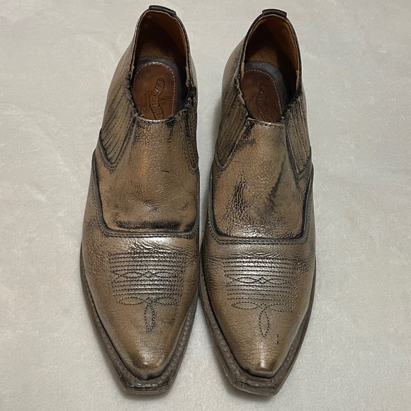 Freebird Wyoming Metallic Bronze Leather Western Ankle Bootie Sz 7M - Picture 2 of 12